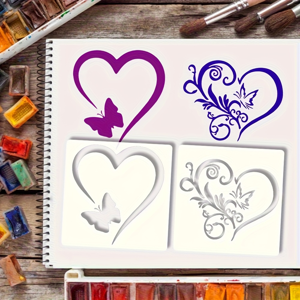 Love Butterfly Dance Painting Craft Templates, 6pcs