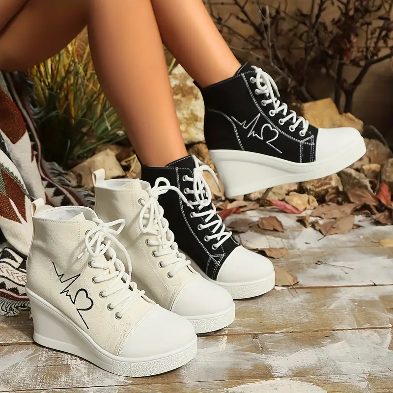 botas tobillo cordones mujer plataforma tacón cuña Temu Guatemala