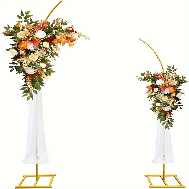 

Elegant Metallic Wedding Arch Kit, 2-piece Set With Curved Top - Ideal For Ceremonies, Birthdays & Special Occasions - No Electricity Required.