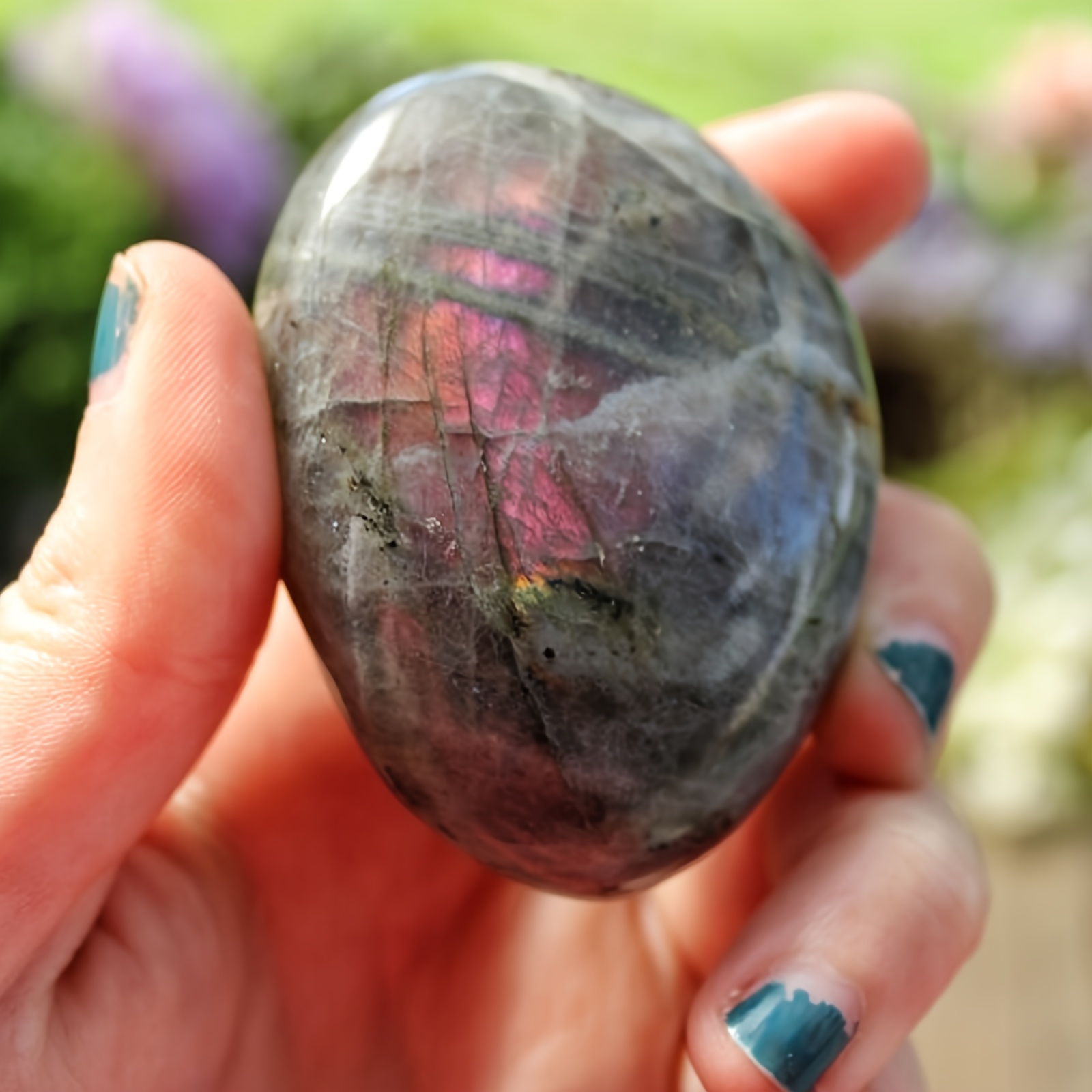 Shimmering Labradorite Natural Polished Palm Stone, 20-80G