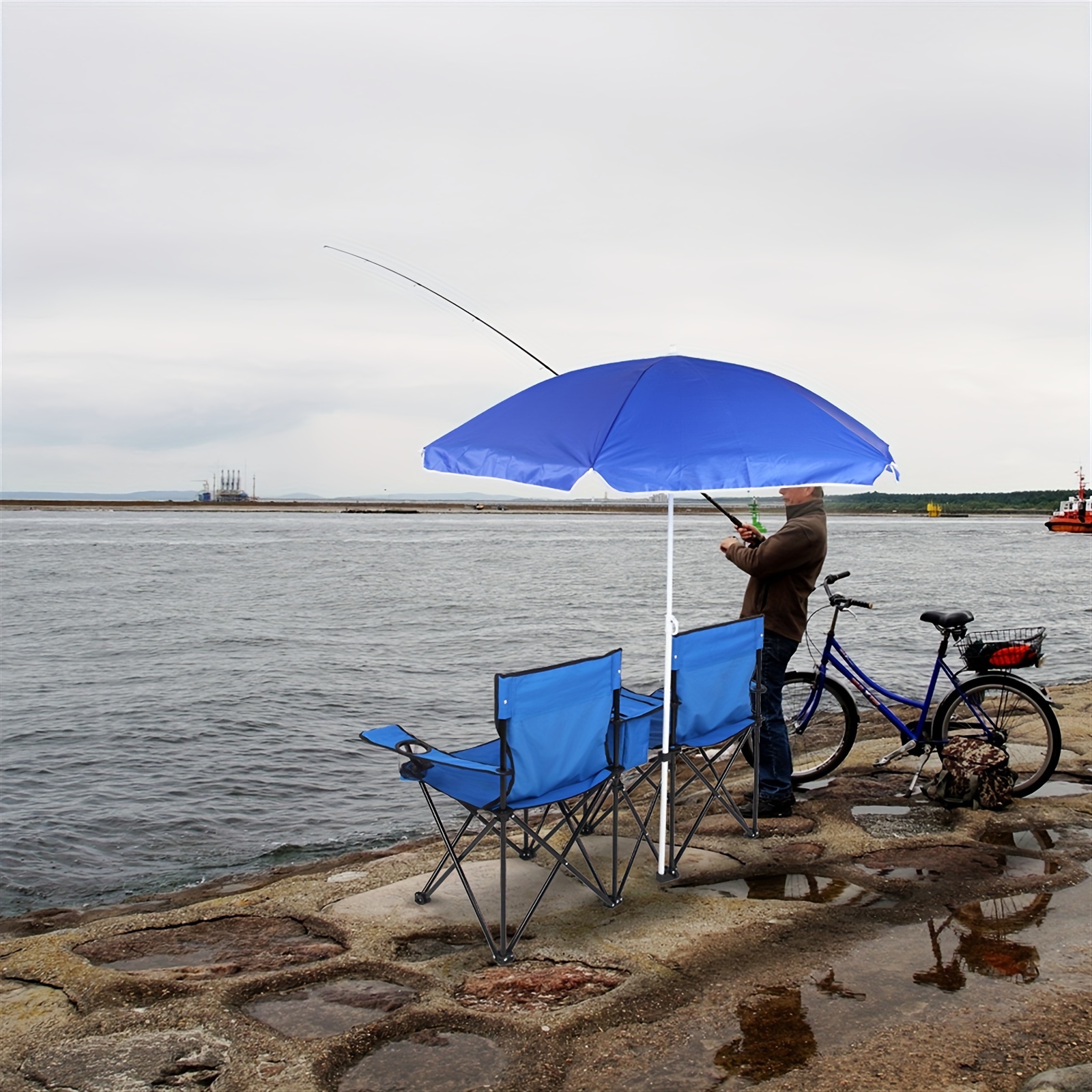 Beach Chairs With Umbrellas - Temu