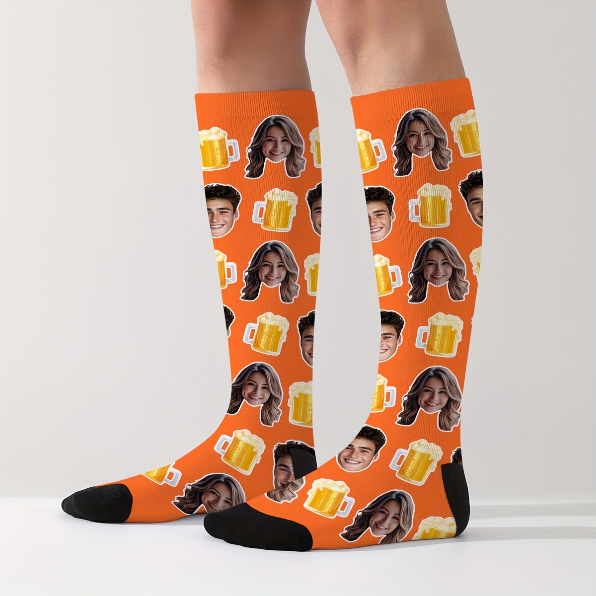 TEMU 1 di calze personalizzate a compressione per il , unisex per , ciclismo , fitness, yoga e protezione del piede, calze elastiche . Calze qualit�,