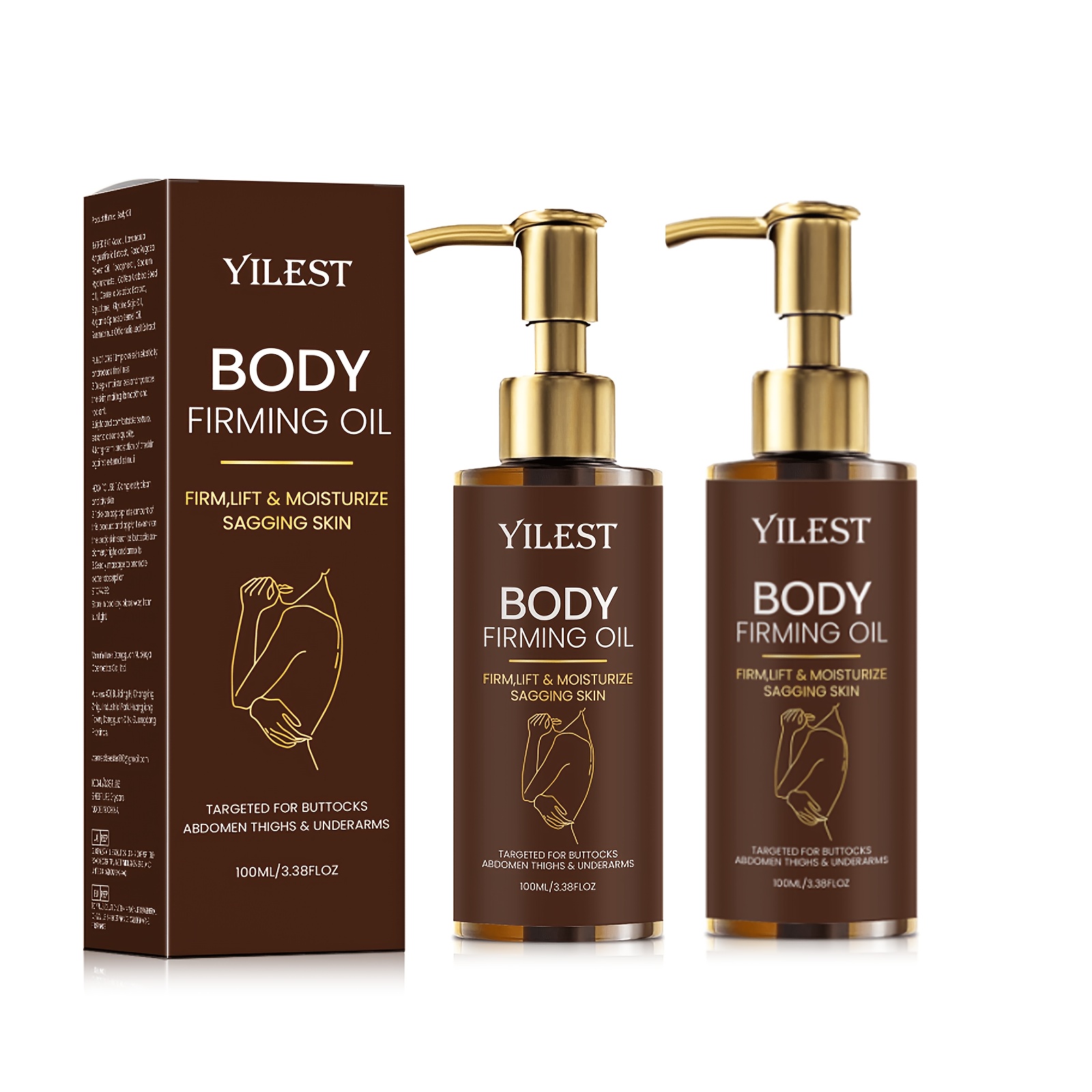 Image of 2pcs 100ml Firming Oil, Body Oil, Oil For Women, Hydrating And Firming Skin Oil For Full Body Use