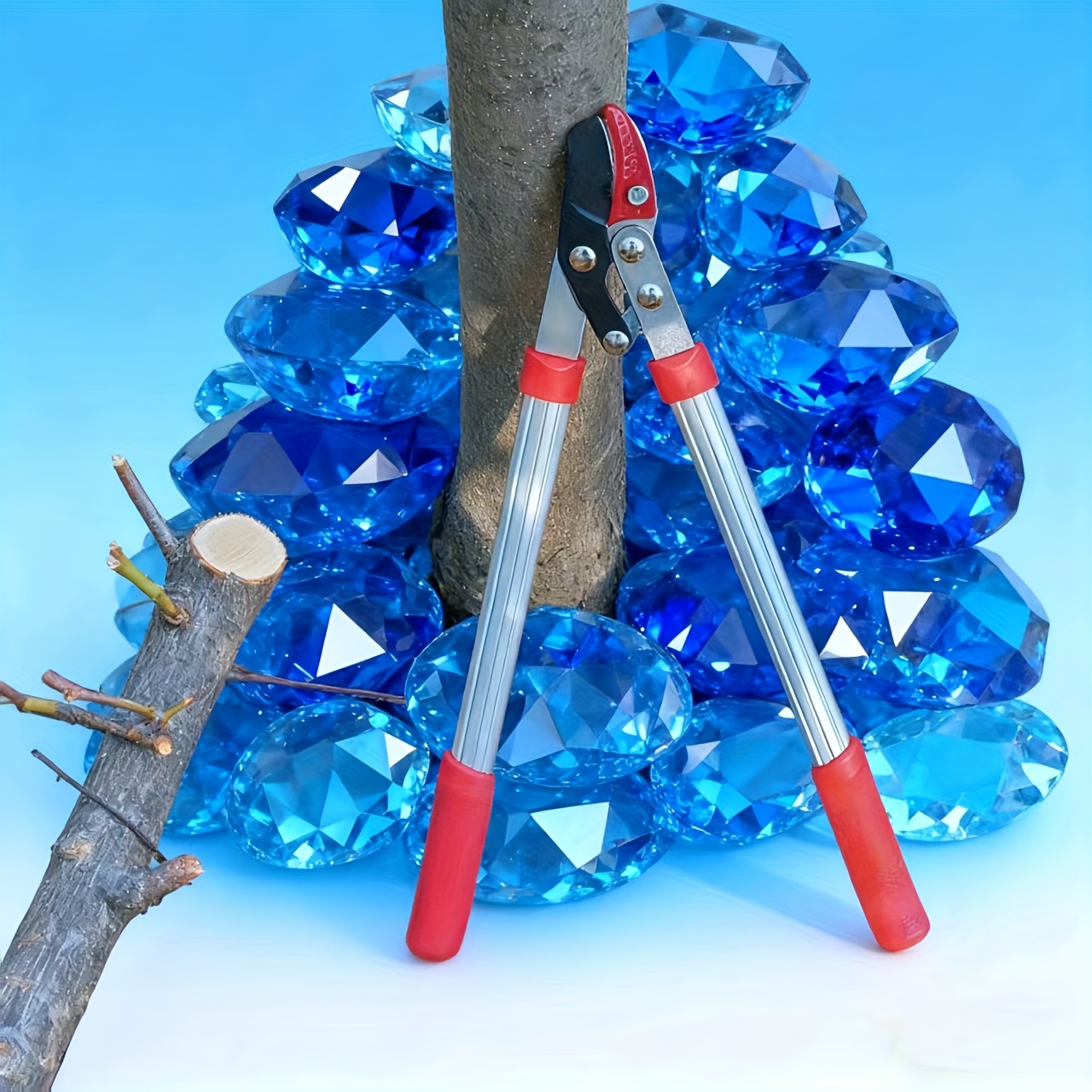 Een meter telescopische krachtige schaar met hoge kwaliteit koolstalen messen, ambidextrous, constructie van mangaanstaal