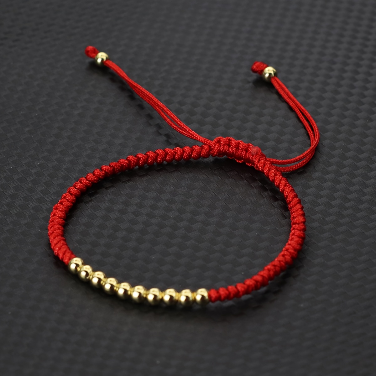 Nylon Red Adjustable String Bracelet, Unisex Gift