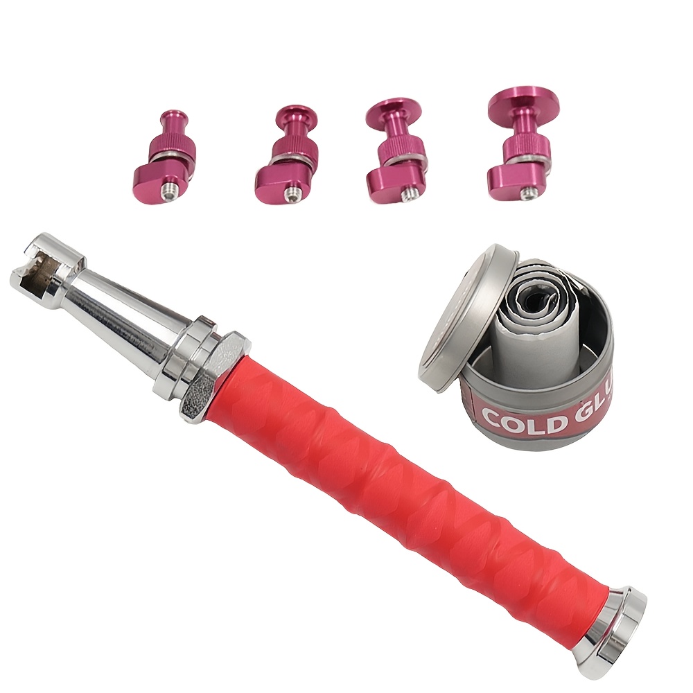 TEMU This Car Dent Repair Spring Pull Hammer Includes A Spring Pull Hammer For Repairing Car Body Dents And A Set Of Adhesive Pull Tabs. Suitable For
