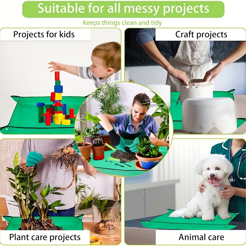 TEMU Tapete de jardín impermeable, impermeable por | para interior/patio/césped, ideal para trasplantar, fertilizar, podar y limpieza de manualidades