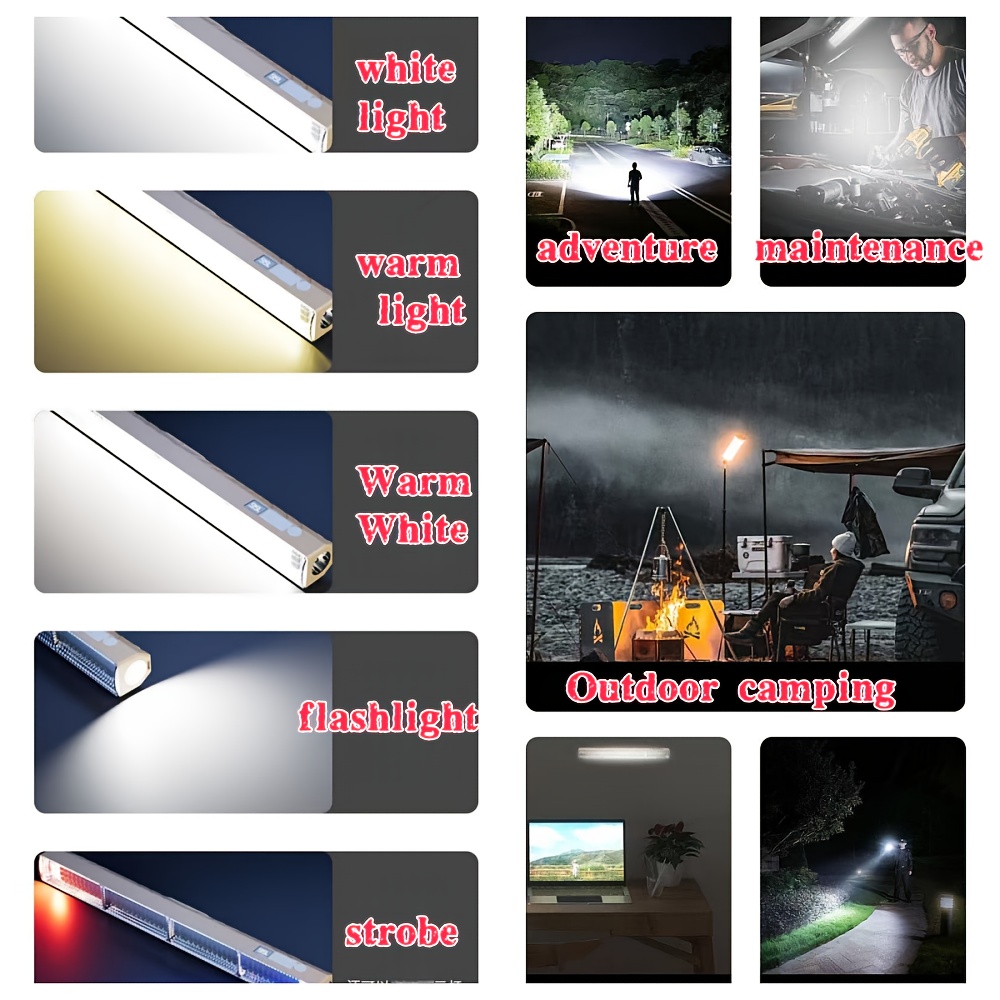 bracket camping light camping light 4 color adjustable temperature portable camping light with 1 75 meter bracket storage bag and flashlight used for power outage charging light camping light maintenance hiking Product details 2