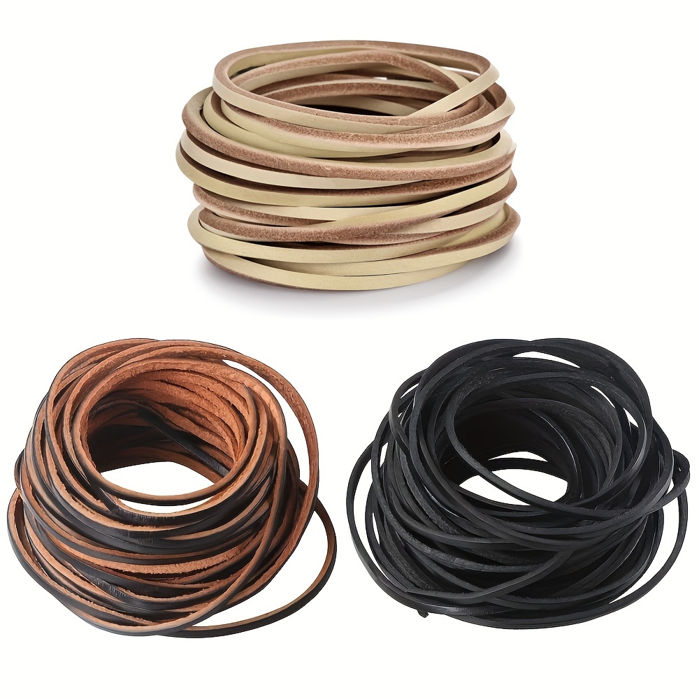 

3 Cowhide - 3mm Braiding String For Diy Shoelaces, Binding, & Jewelry Crafts, Non-elastic Strips For