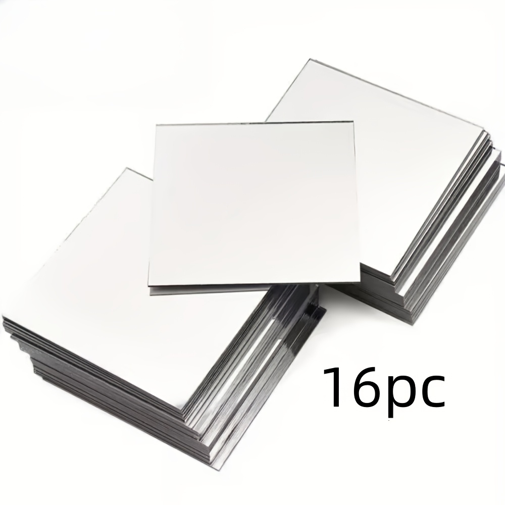 TEMU 16pcs Set Mirror Tiles, 15.01 X 15.01cm, Flexible Mirror Stickers, Self-adhesive Plastic Mirror Tiles, Non-glass Mirror Decals, Home Decor
