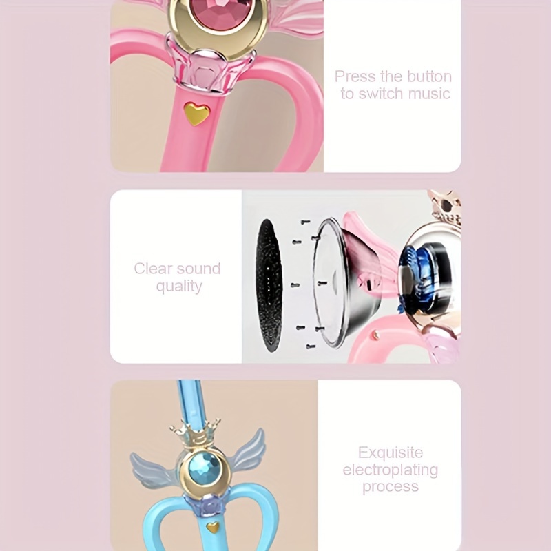 fairy wand toy for children with led lights girls glowing sword for role play halloween christmas party accessories ideal birthday gift for ages 3 8 batteries not included details 4