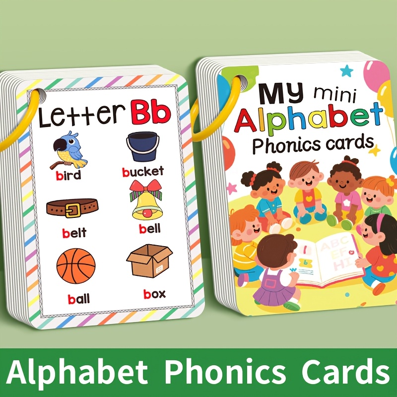 26pcs/set Abc Letter Flashcards - Kids And Students' Colorful Alphabet And Sound Vocabulary Learning Cards, Educational English Toy Gift