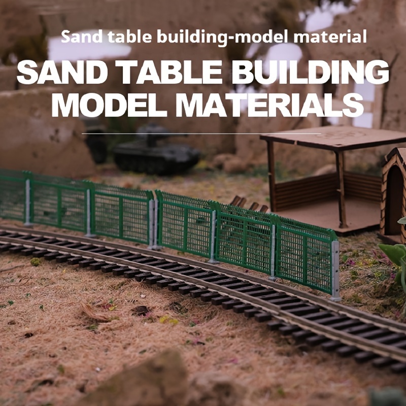 

1pc Green Abs Plastic Train Fence Model - Ho1:87 Scale Railway Track Protective Barrier For Sand Table | Enhances Stacking Skills | & Design