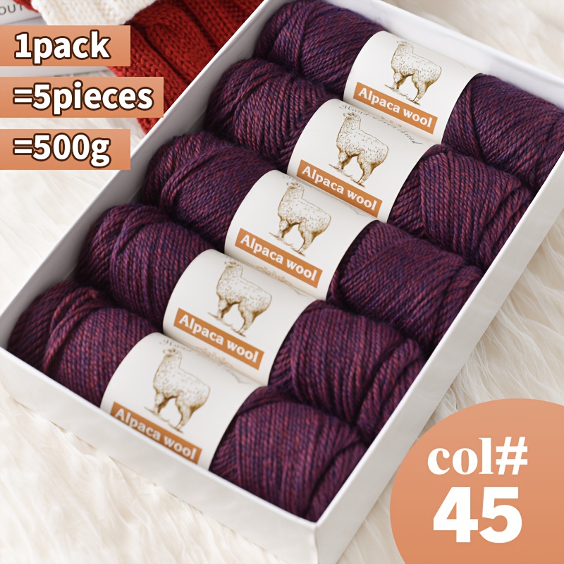 E-shop 100% Reines Alpaka Wolle Garn, 5er-Pack, 500G (17.6Oz), Wolkenartige Textur, Warm und Nicht . Beliebte Wahl für Herbst- und Winterweben,