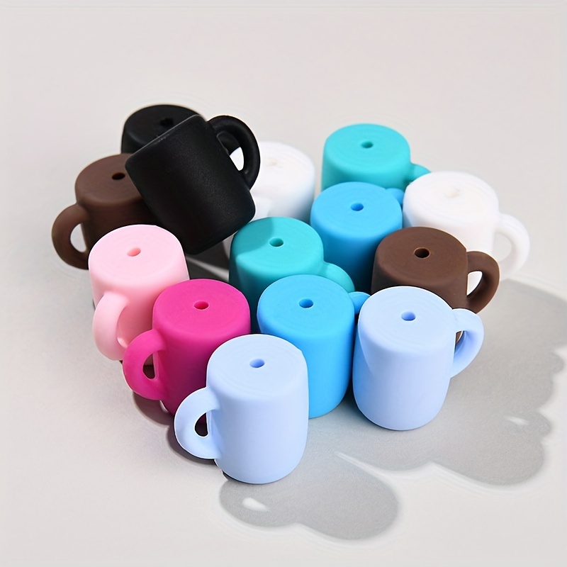 

8-piece Silicone Cup Charms Set For Diy Jewelry & Keychain Crafting