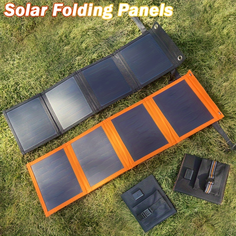 Caricatore pieghevole portatile con pannello solare da 24 W con 4 porte
