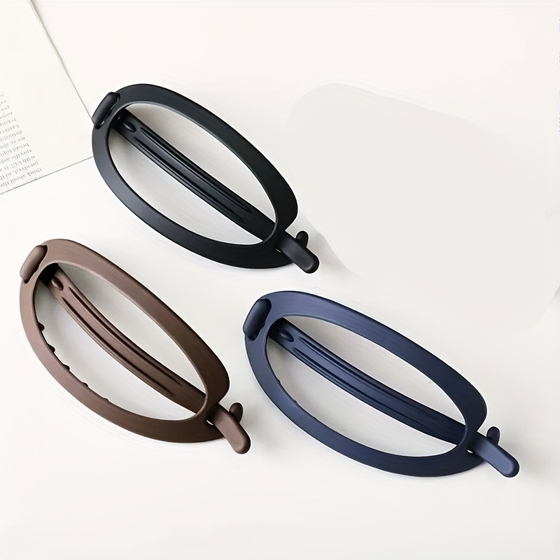TEMU 3-pack Matte Oval Hair Clips Twist Clips, Suitable For Women And, Thick Hair Thin Hair Accessories, Durable Flexible Ponytail Holders