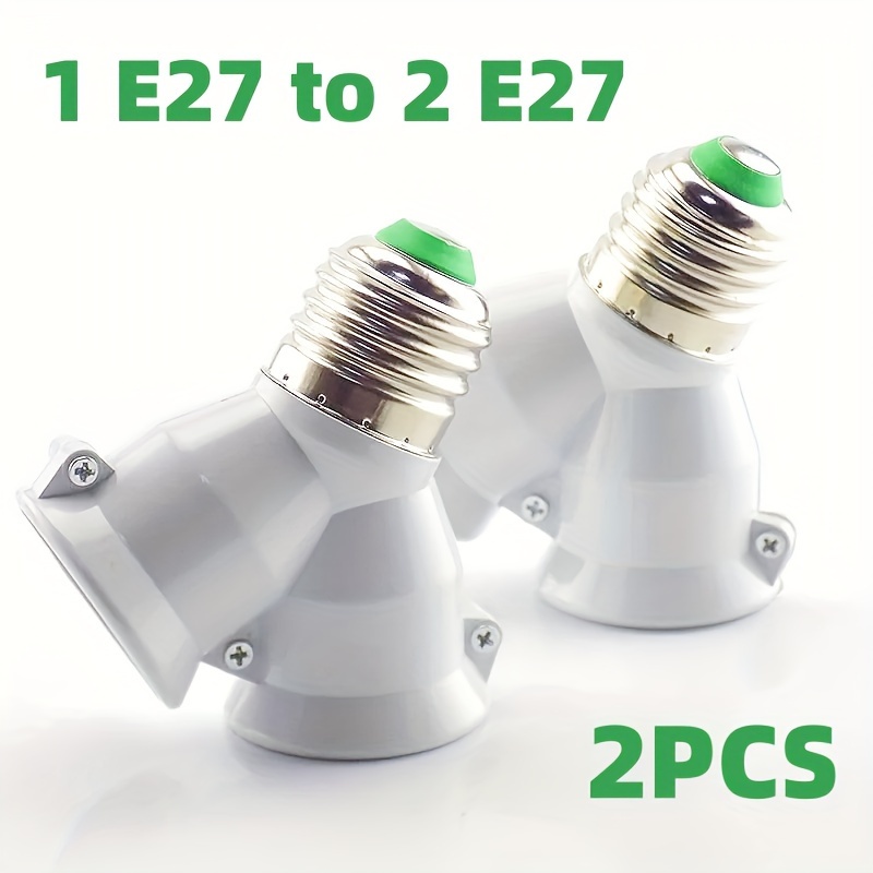 

2-pack E27 To 2 E27 Y-shape Standard Light Bulb Splitter Adapter Converter, Led Socket Holder, Room Electrical Hard Wiring, 85v-265v Operating Voltage, No Battery Required