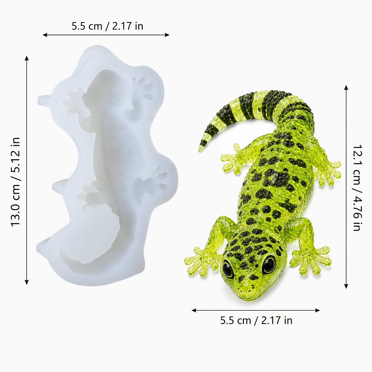 TEMU Silicone Mold For Resin Art, Detailed Lizard Mold For Diy Desktop Ornament, Unique Gift For Lovers & Reptile Fans