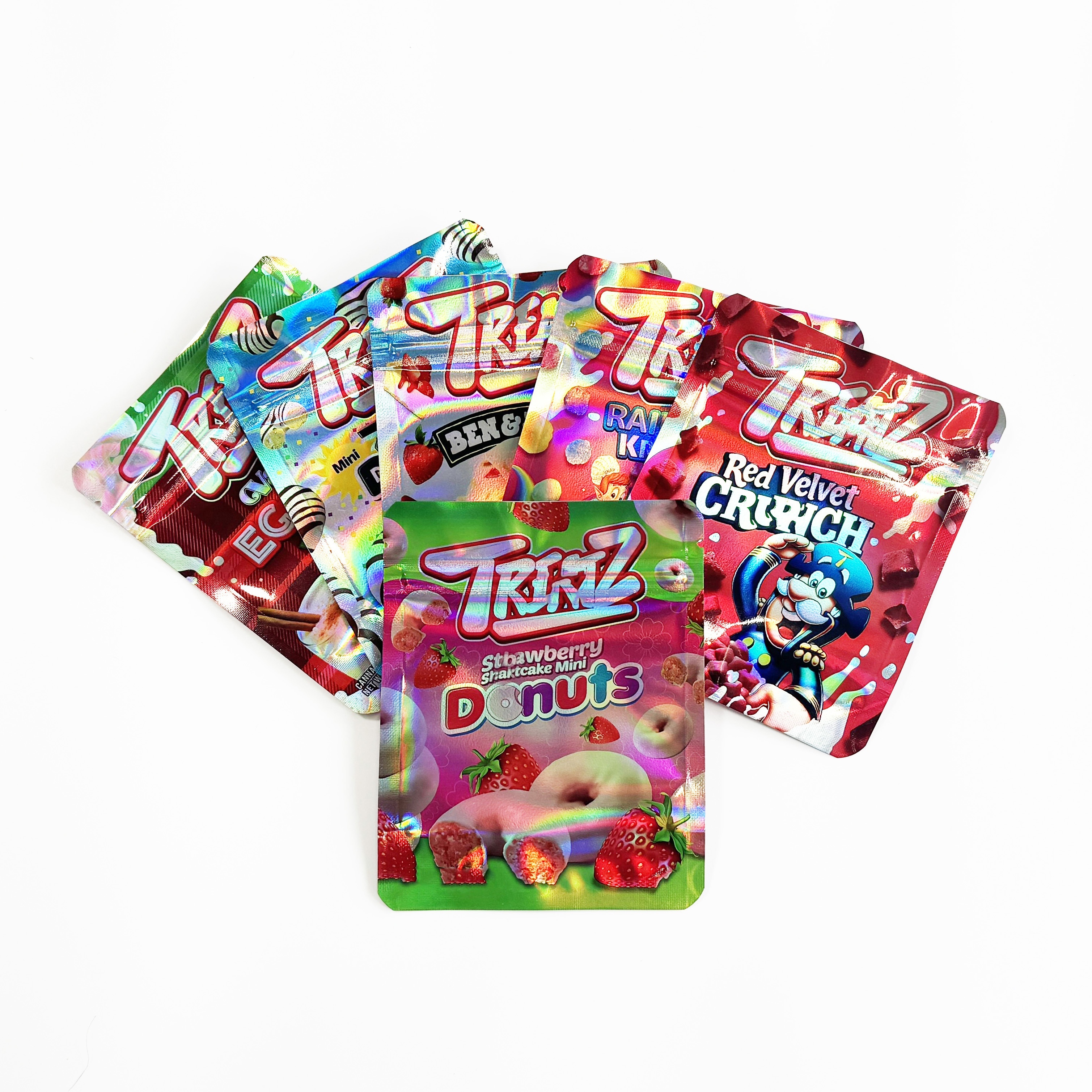 

50/100pcs Mylar Bag 6 Mix Candy Bags 3.5 Bags, Style 33, Zip Lock Bags, Resealable Ziplock, Candy Bags, Gummies Bags Storage Baggies, Edible Packaging Bags