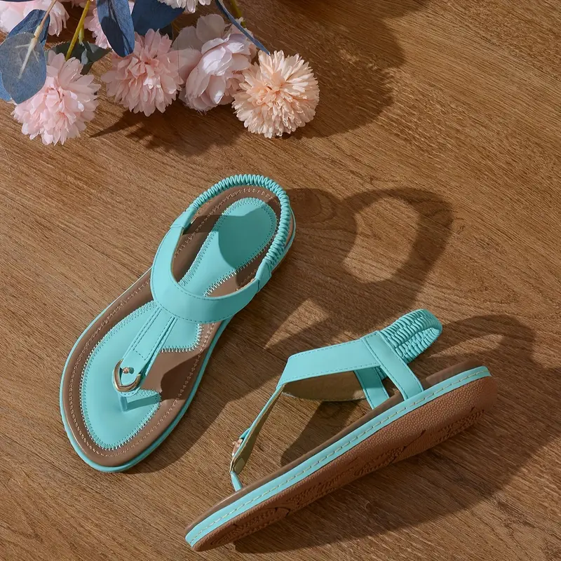 chic womens flat sandals minimalist t strap design comfortable slip on with cover upper Product details 28