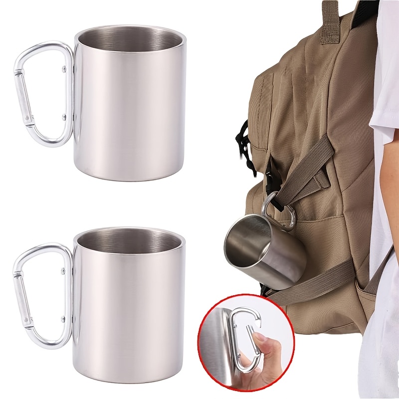 

Stainless Steel Water Cup With Handle - 200/300ml, Portable For Camping & Travel, Ideal For Outdoor And Hiking