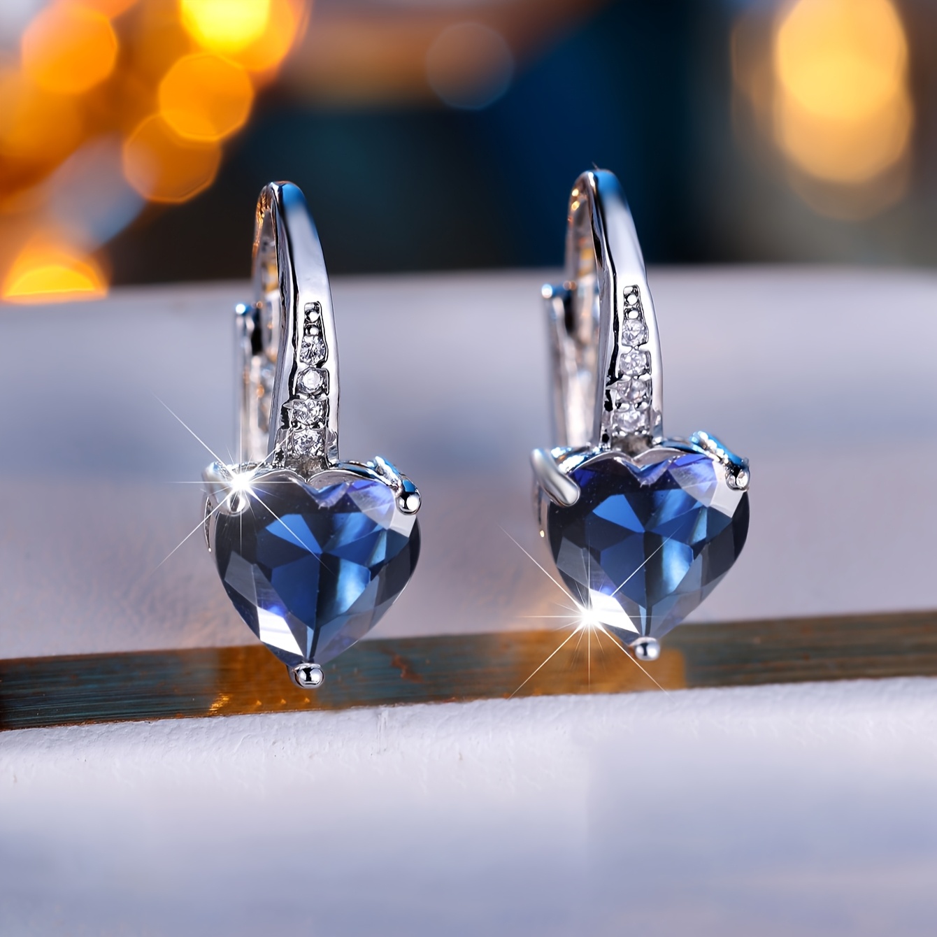 E-shop ANGOL Fashion Klassisch Elegant Aquamarin Synthetische Zirkonia Exquisite Schmuck Komplexes Design Alltags Ohrhänger