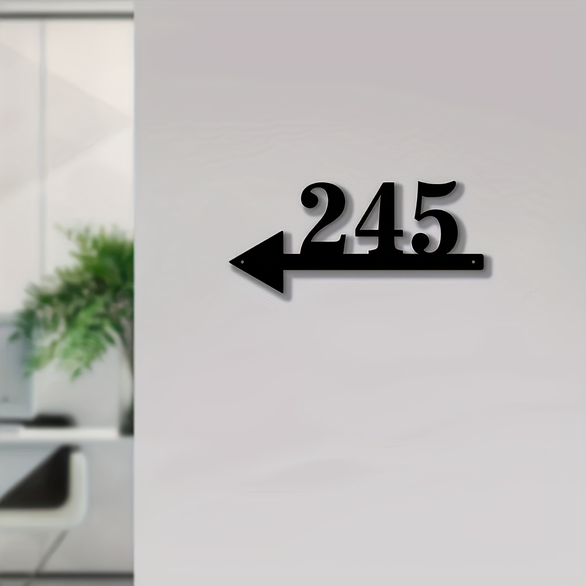 TEMU Custom Metal Arrow Signs Black, Yard Signs, Personalized House Number Street Address Signs