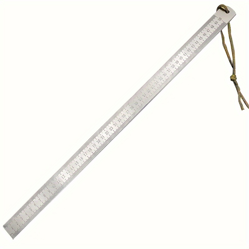 TEMU 20-inch Stainless Steel Ruler - Durable Quenched Steel, Random Lanyard Style - For Drawing And Measurement