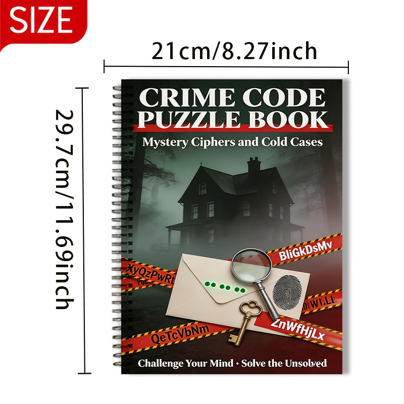TEMU Livre de puzzle Code du : Déchiffrage de codes et de , pratique de pour adultes, cadeau créatif de détective à