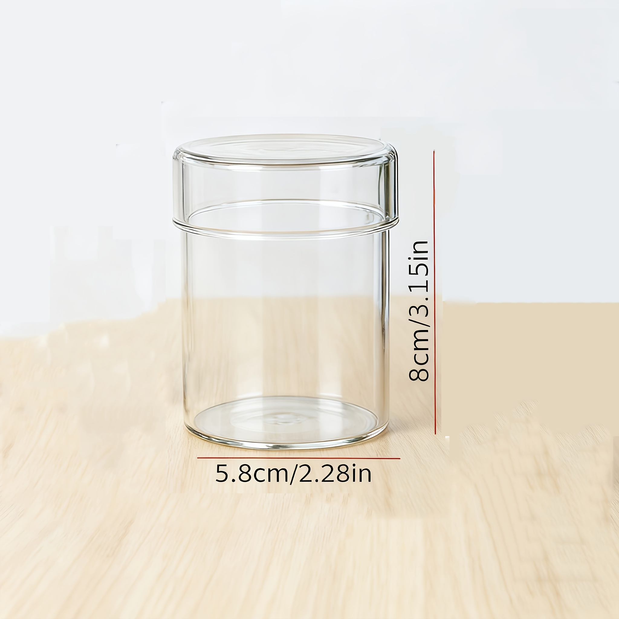 TEMU Glass Jar Storage Container, Different Models Of Sealed Tea Storage Jars, Small Jewelry Storage Jars, Transparent Glass For Strong Visibility,