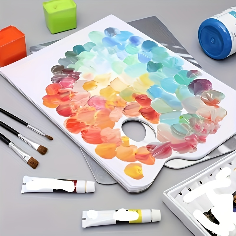 

Easy-tear Disposable Artist Palette Paper Pad - , Ideal For Acrylic, Oil, Watercolor & Gouache Paints, Room Decor