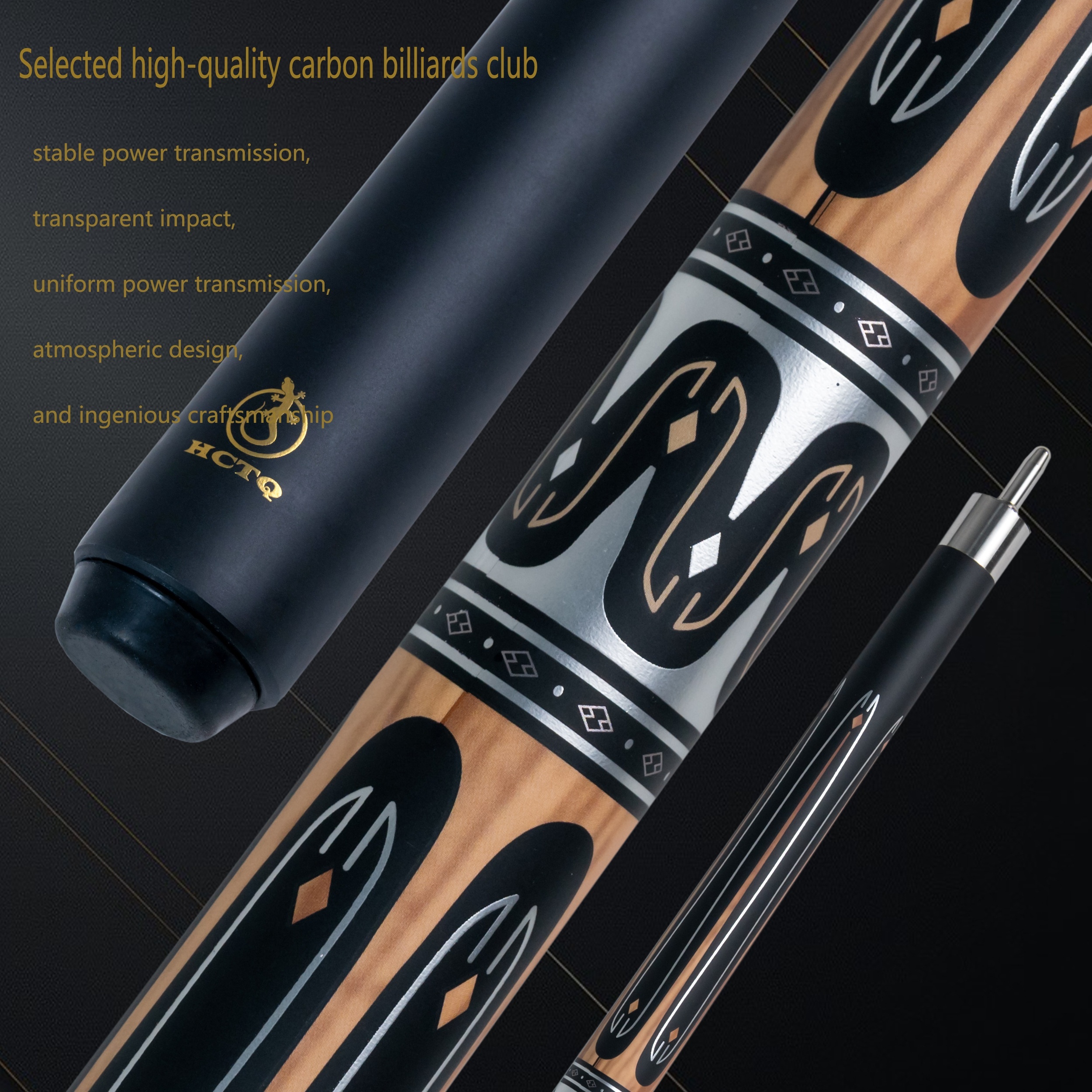 

Professional Billiards Pool Cue Stick - 12.75mm Leather Tip, Fiberglass & Carbon Composite, Stainless Steel Joint, Weight, Comfortable Grip For & Billiards Players