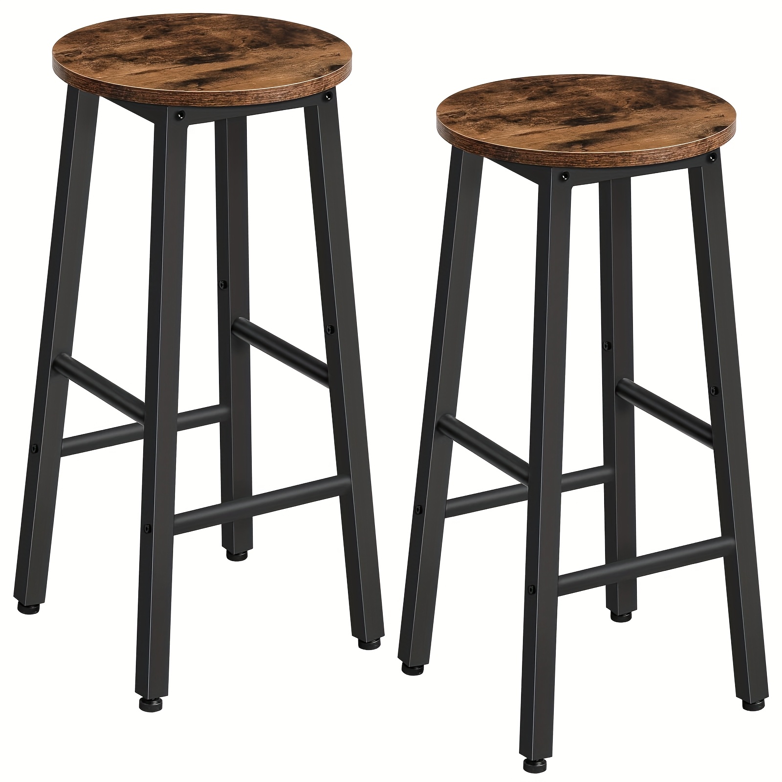 Bar Stools Set Of 2, Bar Chairs, Kitchen Chairs, Suitable For Dining Room, Kitchen, Bar Counter, And Stable, Industrial Style, -black