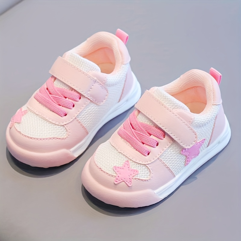 Par de Zapatillas para de Bebé Niña y Niño Malla Transpirable con  Bordado de Estrellas, Cierre Antideslizante TPR, Zapatos C
