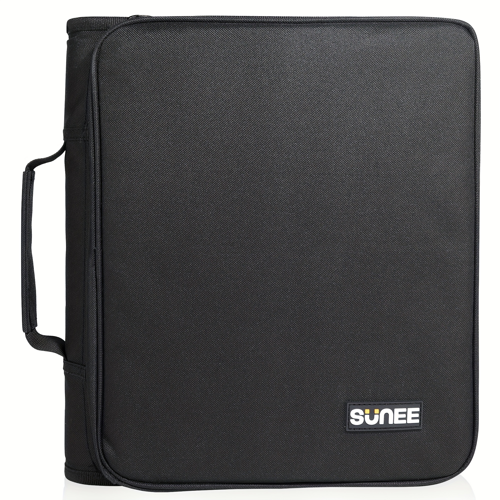 SUNEE 2-Inch 3-Ring Zippered Binder Bag with Handle - 500-Sheet Capacity, 5-Tab Expanding File Folder & Multi-Pocket Organizer, Durable Black Document Organizer for School, Office, College, Middle School, Office Storage, Contemporary Design, High Quality Material