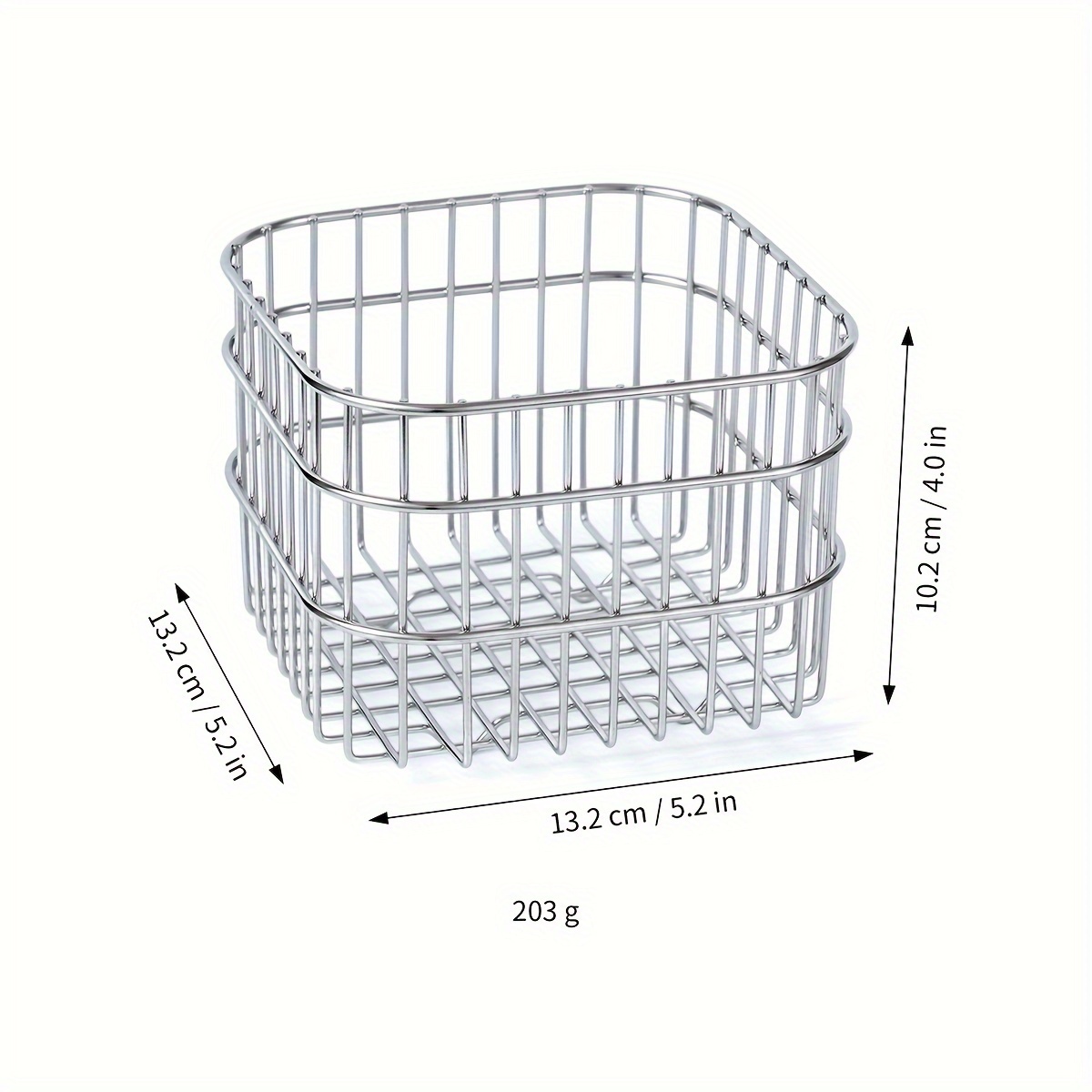 TEMU Stainless Steel Storage Basket - Bathroom, Bedroom & Desk Organization | Ideal For Cosmetics, Perfumes, Lipsticks & Masks