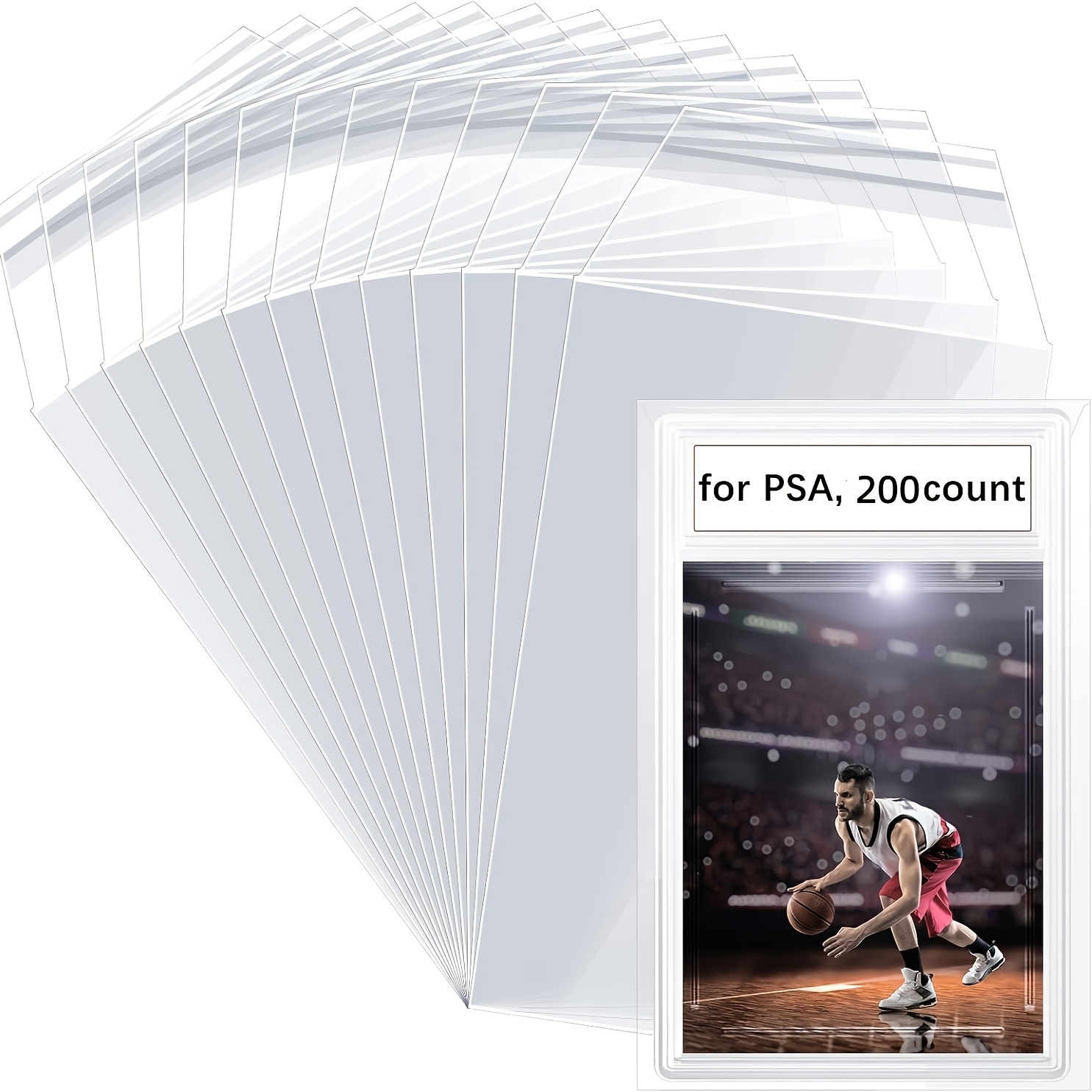 TEMU 200/500 Pack Graded Card Sleeves, Slab Sleeves, Acid-free Resealable Slab Protector Compatible With Psa Graded Slabs