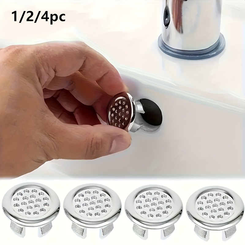elegancka osłona odpływu zlewu 1szt/2szt/4szt stal nierdzewna dekoracyjna osłona odpływu | szczelna konstrukcja, łatwy montaż z pokrętłem, idealna do łazienki i kuchni, nowoczesny styl minimalistyczny, akcesorium do zlewu kuchennego