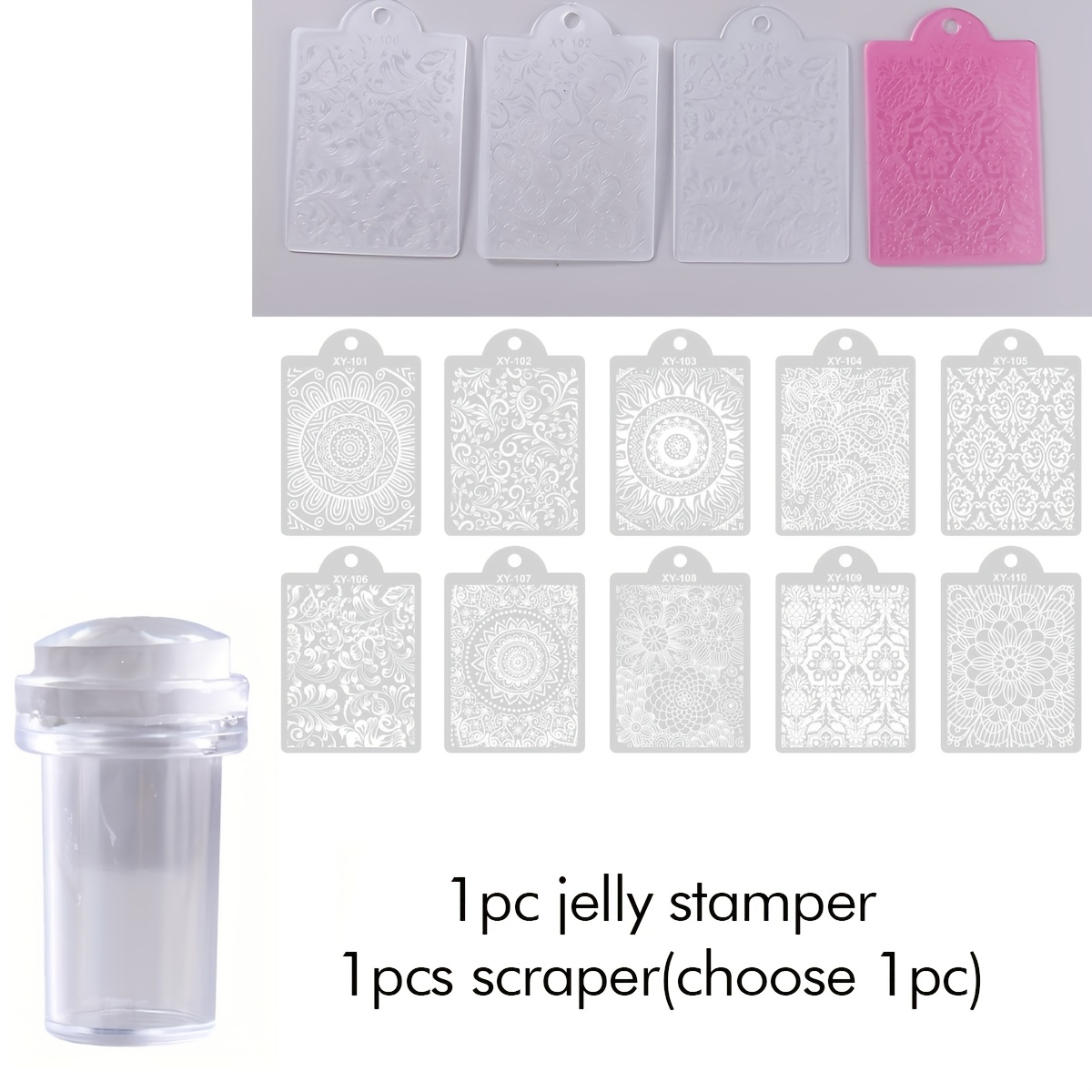 Image of Colorful Nail Stamp And Sticker Set, No Fragrance, Nail Art Additions Kit, Random Color