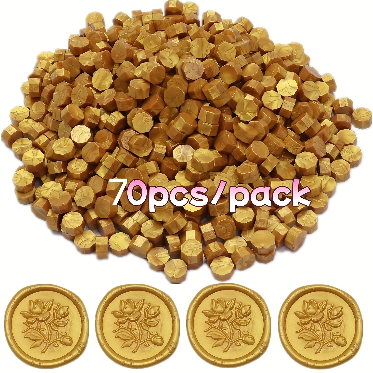TEMU Cera de hexagonal en bolsa, decoración de papelería/empaque , decorativo, diseño , de tapas de botella variadas, cera premium, cera de calidad,