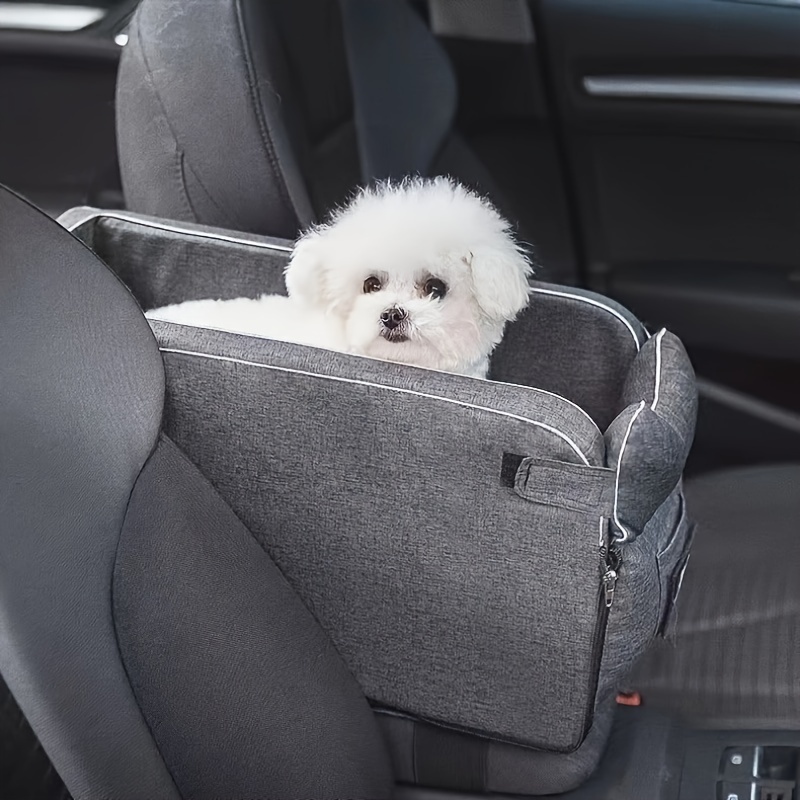 

Deluxe Pet Car Seat With Safety Harness - Cozy Polyester Dog & Cat Travel Bed For Single Vehicle Seat Dog Car Seat Dog Car Seat Cover