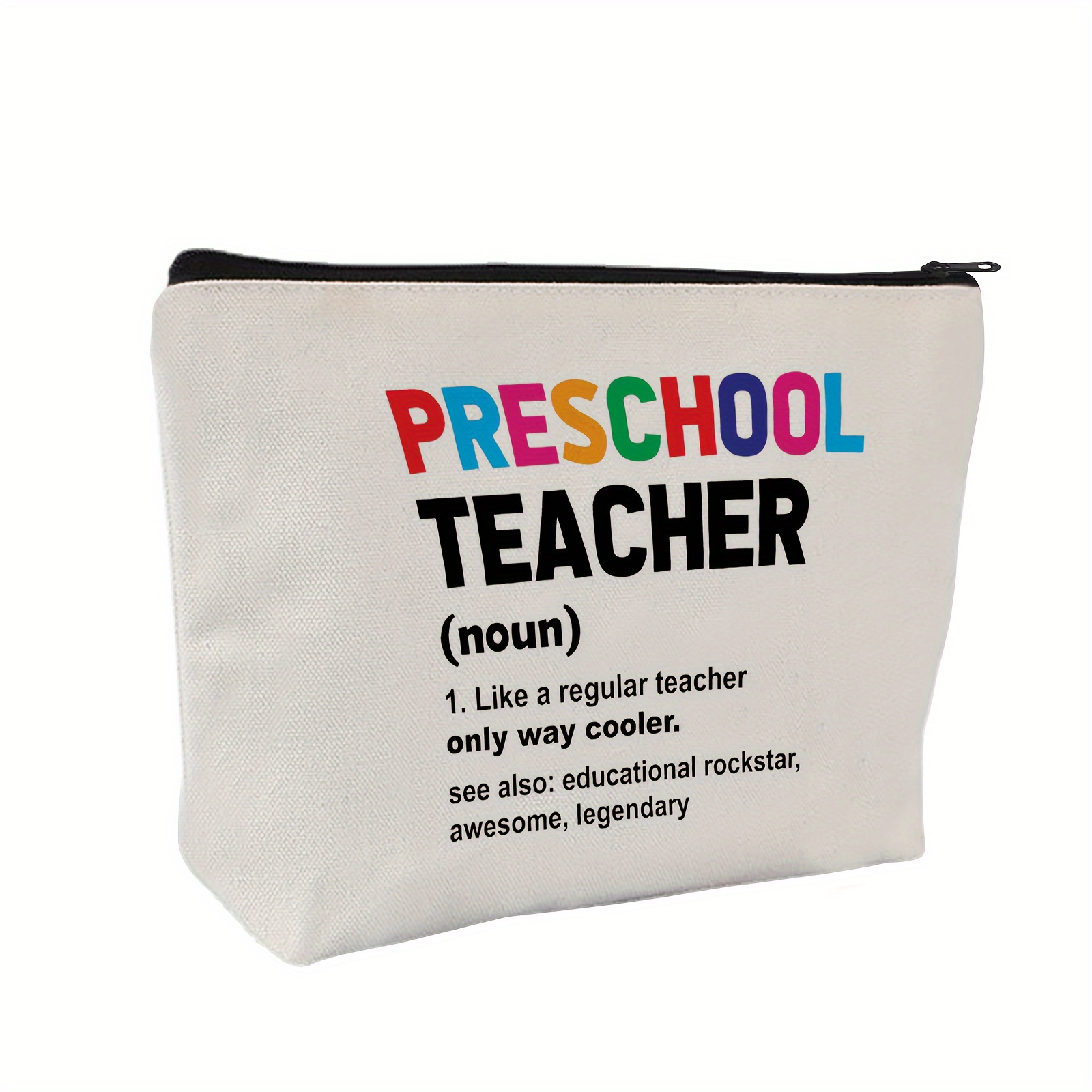 

Preschool Teacher Tote Bag - Canvas Tote For Teacher Appreciation - Adult Size - Low Allergenic - Not Waterproof - Perfect Gift For Nursery Teachers