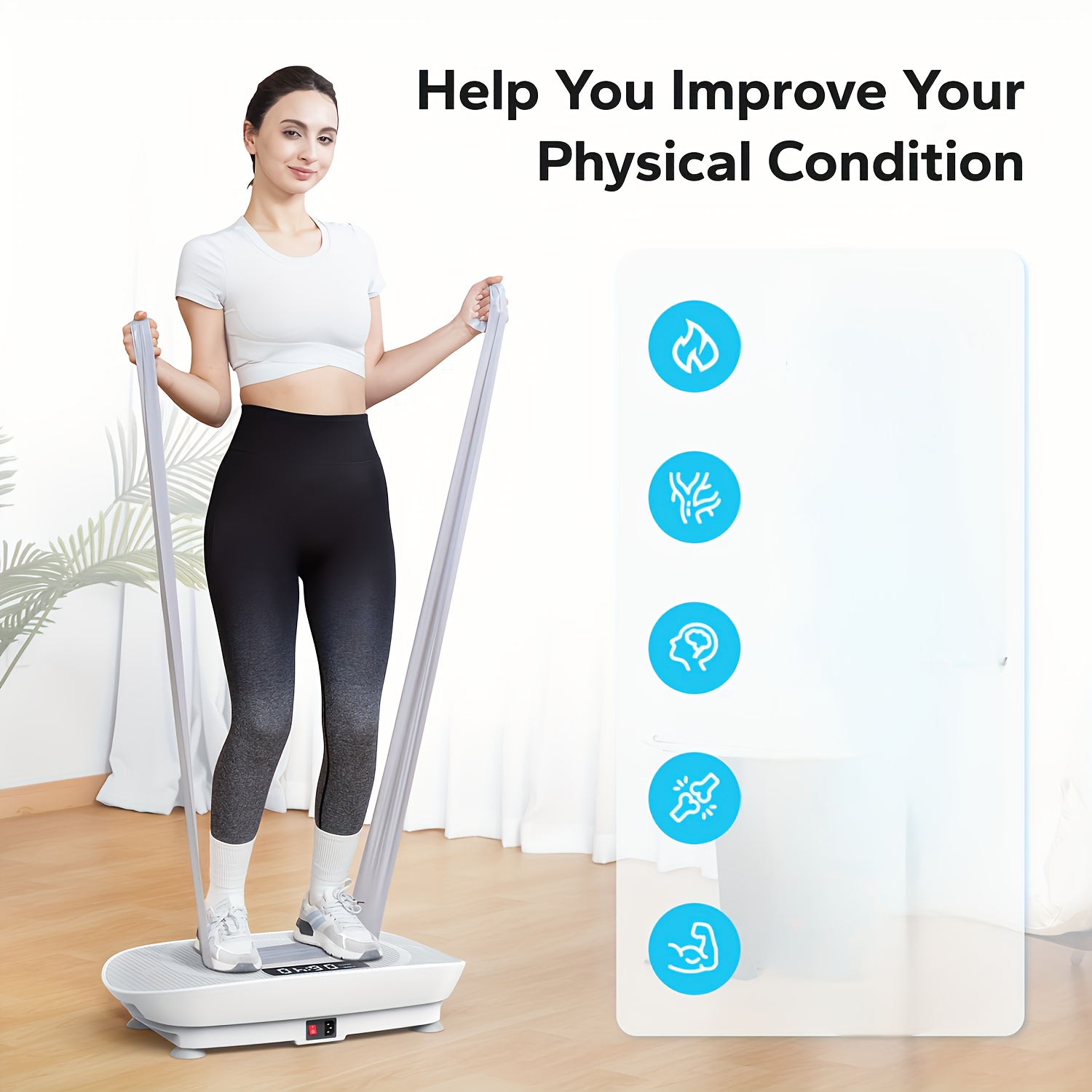 vibration plate exercise machine whole body workout power vibrate fitness platform vibration plate for shaping silent motor speed control gifts for family workout equipment for home gym home use without battery details 3