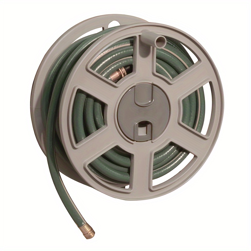 

100 Ft. Mounted Resin Hose Reel - Perfect Complement To Any Outdoor Yard Decor - Leader Hose Included