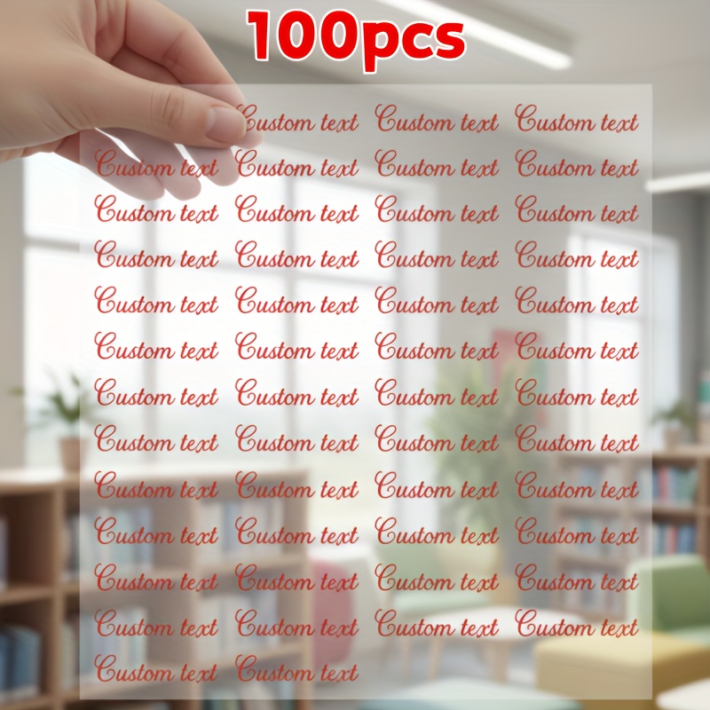 TEMU Customizable Personalized Text And Name Stickers, And Scratch-resistant, Suitable For School Supplies, Office Supplies, Water Bottles, Weddings,