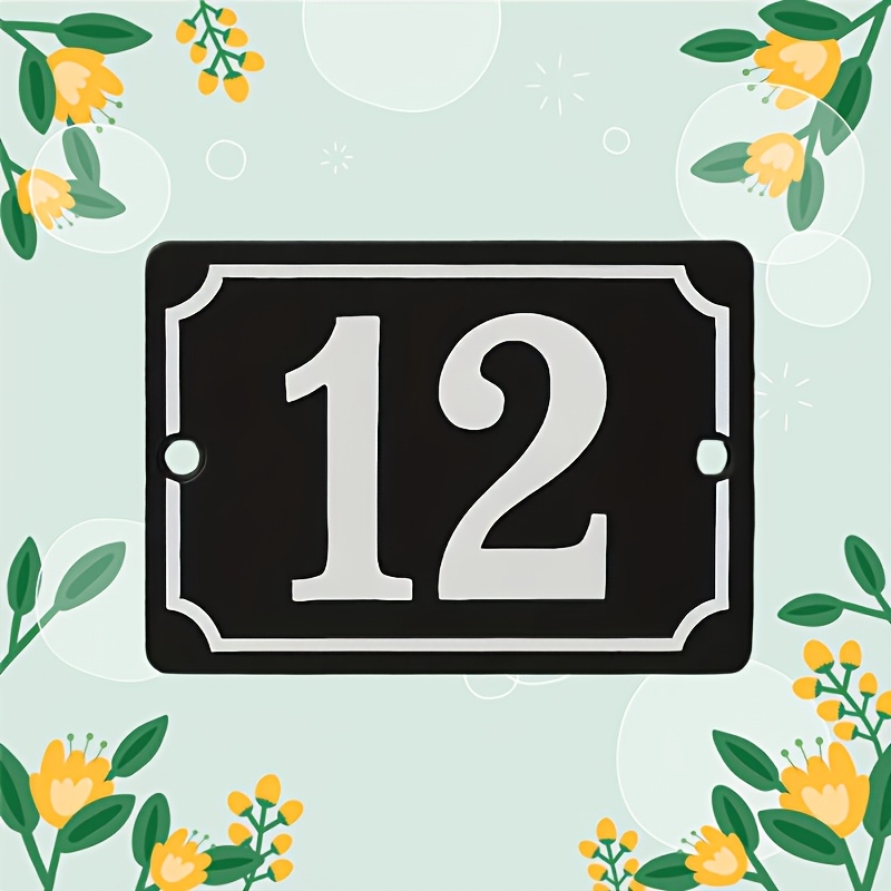 TEMU Plaque murale de numéro de maison pour clôture de jardin ou panneau d'entrée, panneau de numéros en acrylique moderne et avec chiffres, plaque