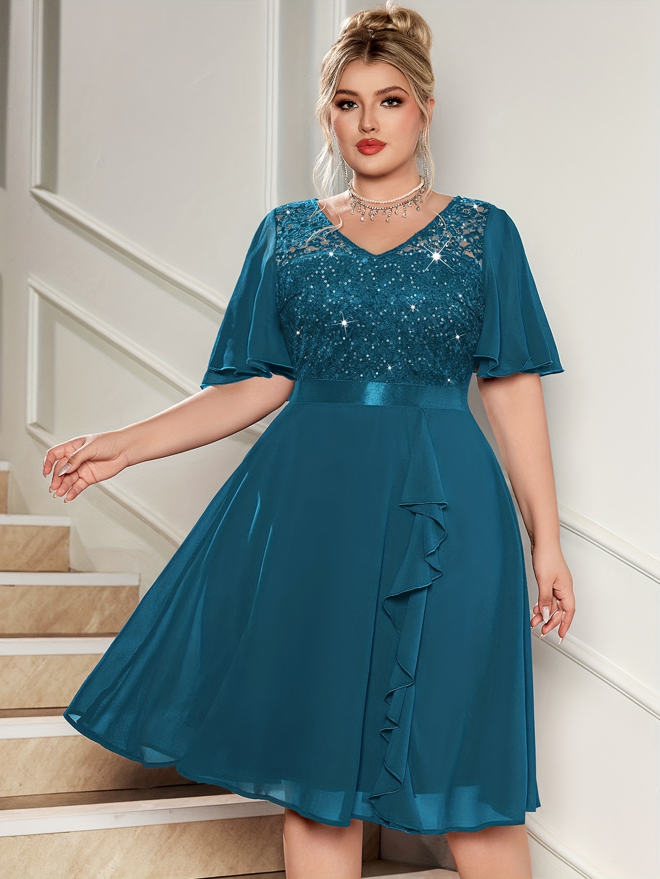 plus size cocktail dress sold on Temu United States