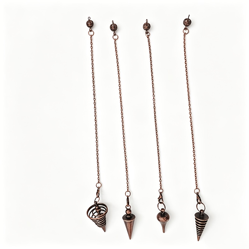 TEMU 4pcsnew Spiritual Products Metal Pendulum For Dowsing Pendulum Pendant Wicca Metaphysical