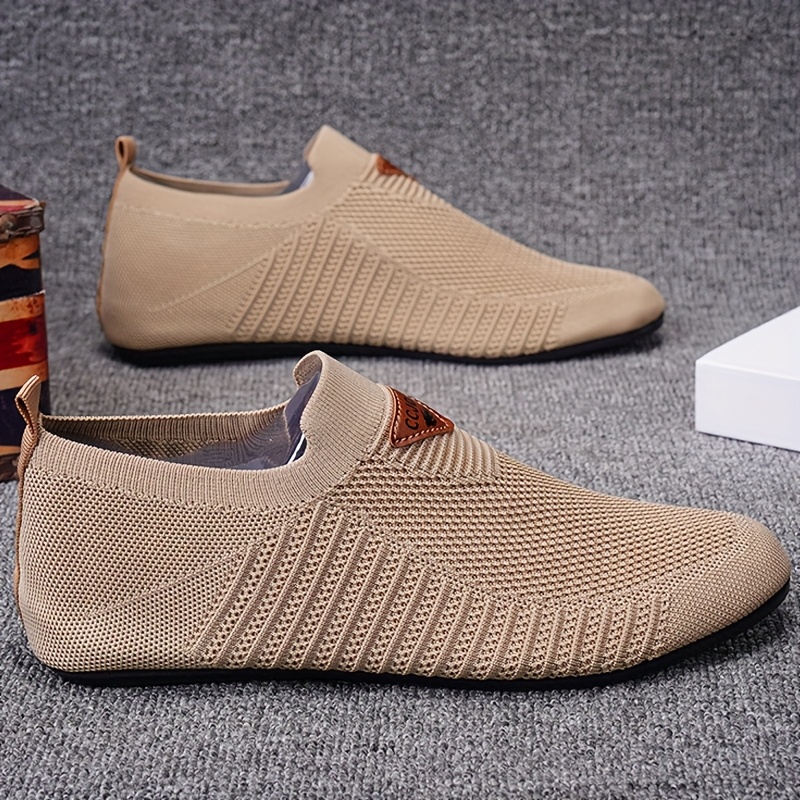 *'S Casual Slip-On Sneakers Beige Fabric, Round Toe, Rubber Sole  Athletic Shoes for Walking, Hiking, Tennis, and Daily Wear, Casual At